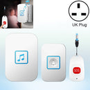 CACAZI C86 Wireless SOS Pager Doorbell Old man Child Emergency Alarm Remote Call Bell, UK Plug(White)