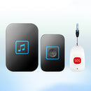 CACAZI C86 Wireless SOS Pager Doorbell Old man Child Emergency Alarm Remote Call Bell, US Plug(Black)