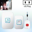 CACAZI C86 Wireless SOS Pager Doorbell Old man Child Emergency Alarm Remote Call Bell, US Plug(White)