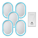 CACAZI FA80 1 Button 5 Receivers Home Call Bell Self-powered Wireless Doorbell, UK Plug(White)