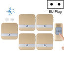 CACAZI A9 1 Button 5 Receivers Smart Home Wireless Remote Control Music Door Bell, EU Plug(Gold)
