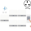 CACAZI A9 1 Button 5 Receivers Smart Home Wireless Remote Control Music Door Bell, UK Plug(White)