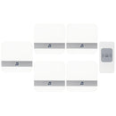 CACAZI A9 1 Button 5 Receivers Smart Home Wireless Remote Control Music Door Bell, UK Plug(White)
