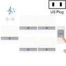 CACAZI A9 1 Button 5 Receivers Smart Home Wireless Remote Control Music Door Bell, US Plug(White)