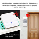 CACAZI A9 1 Button 5 Receivers Smart Home Wireless Remote Control Music Door Bell, US Plug(White)