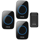 CACAZI A10G One Button Three Receivers Self-Powered Wireless Home Cordless Bell, US Plug(Black)