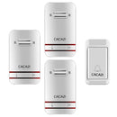 CACAZI V027G One Button Three Receivers Self-Powered Wireless Home Kinetic Electronic Doorbell, US Plug