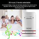CACAZI V027G One Button One Receivers Self-Powered Wireless Home Kinetic Electronic Doorbell, US Plug