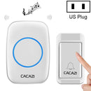 CACAZI A10G One Button One Receivers Self-Powered Wireless Home Cordless Bell, US Plug(White)