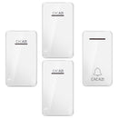 CACAZI FA8 One Button Three Receivers Self-Powered Smart Home Wireless Doorbell, EU Plug(White)