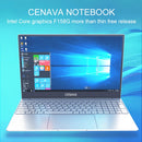 CENAVA F158G Notebook, 15.6 inch, 8GB+512GB, Windows 10 Intel Celeron J4105 Quad Core 1.5-2.5 GHz, Support TF Card & Bluetooth & WiFi & Micro HDMI, US/EU Plug(Silver)