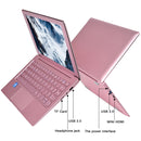 HONGSAMDE HSD1012 Laptop, 10.1 inch, 6GB+1TB, Windows 10 OS Intel Celeron N4120 Quad Core, Support TF Card & HDMI, US Plug (Pink)