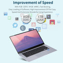 Hongsamde Ultrabook, 15.6 inch, 8GB+1TB, Windows 10 OS, Intel Celeron J3455 Quad Core, Support WiFi / Bluetooth / TF Card Extension / Mini HDMI(Silver)