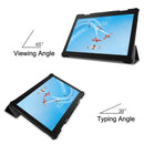 Custer Texture Horizontal Deformation Flip Leather Case for Lenovo Tab P10 10.1 inch with Three-folding Holder & Sleep / Wake-up Function (Black)
