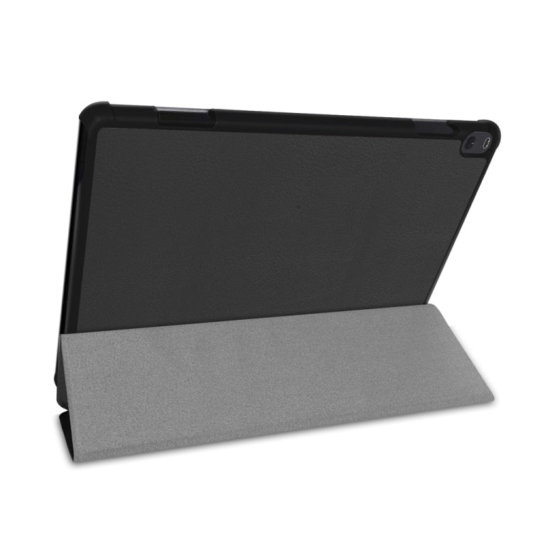 Custer Texture Horizontal Deformation Flip Leather Case for Lenovo Tab P10 10.1 inch with Three-folding Holder & Sleep / Wake-up Function (Black)
