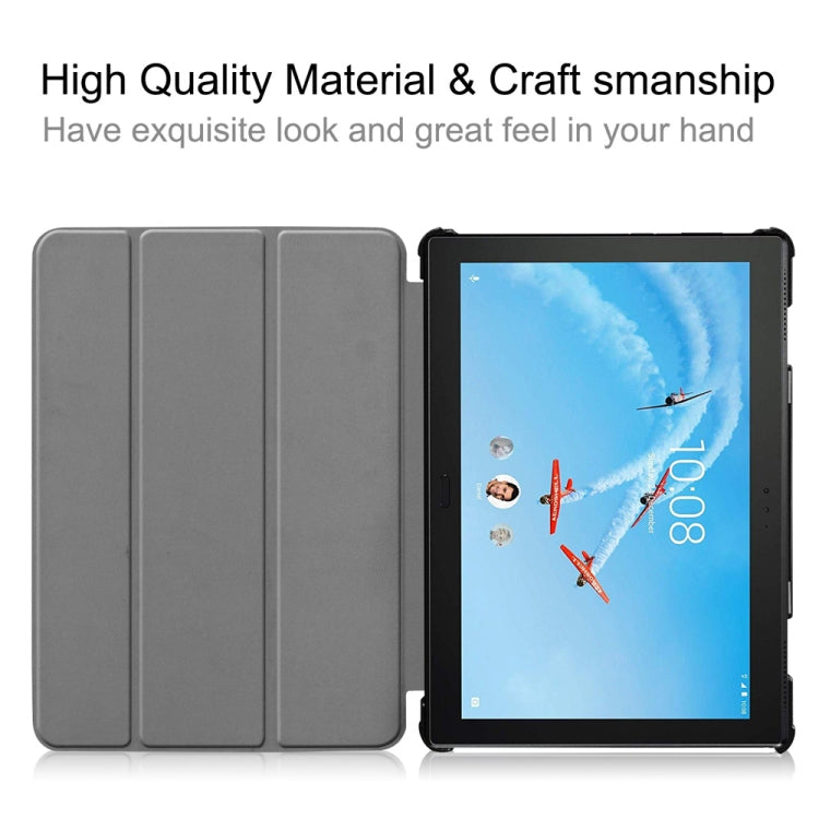 Custer Texture Horizontal Deformation Flip Leather Case for Lenovo Tab P10 10.1 inch with Three-folding Holder & Sleep / Wake-up Function (Black)
