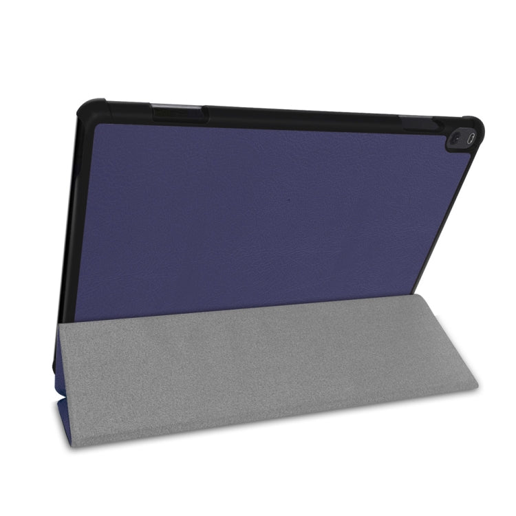 Custer Texture Horizontal Deformation Flip Leather Case for Lenovo Tab P10 10.1 inch with Three-folding Holder & Sleep / Wake-up Function (Blue)