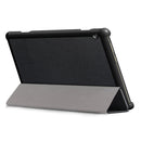 3-folding Custer Texture Deformation Flip Leather Case for Lenovo Tab M10 TB-X605F / X505F(Black)