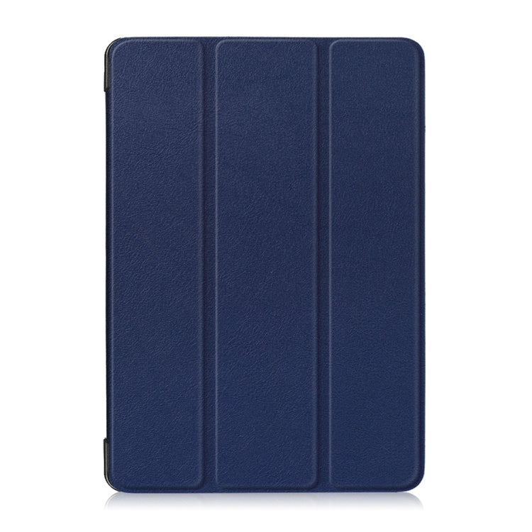 3-folding Custer Texture Deformation Flip Leather Case for Lenovo Tab M10 TB-X605F / X505F(Dark Blue)
