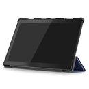3-folding Custer Texture Deformation Flip Leather Case for Lenovo Tab M10 TB-X605F / X505F(Dark Blue)