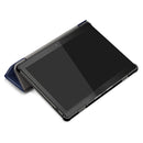 3-folding Custer Texture Deformation Flip Leather Case for Lenovo Tab M10 TB-X605F / X505F(Dark Blue)