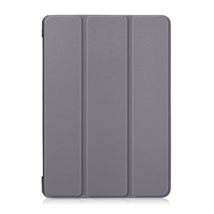 3-folding Custer Texture Deformation Flip Leather Case for Lenovo Tab M10 TB-X605F / X505F(Grey)