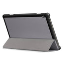 3-folding Custer Texture Deformation Flip Leather Case for Lenovo Tab M10 TB-X605F / X505F(Grey)