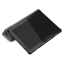 3-folding Custer Texture Deformation Flip Leather Case for Lenovo Tab M10 TB-X605F / X505F(Grey)