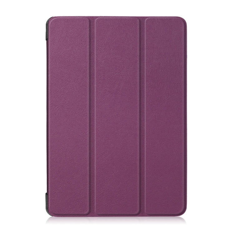 3-folding Custer Texture Deformation Flip Leather Case for Lenovo Tab M10 TB-X605F / X505F(Purple)