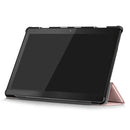 3-folding Custer Texture Deformation Flip Leather Case for Lenovo Tab M10 TB-X605F / X505F(Rose Gold)