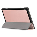 3-folding Custer Texture Deformation Flip Leather Case for Lenovo Tab M10 TB-X605F / X505F(Rose Gold)