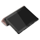 3-folding Custer Texture Deformation Flip Leather Case for Lenovo Tab M10 TB-X605F / X505F(Rose Gold)