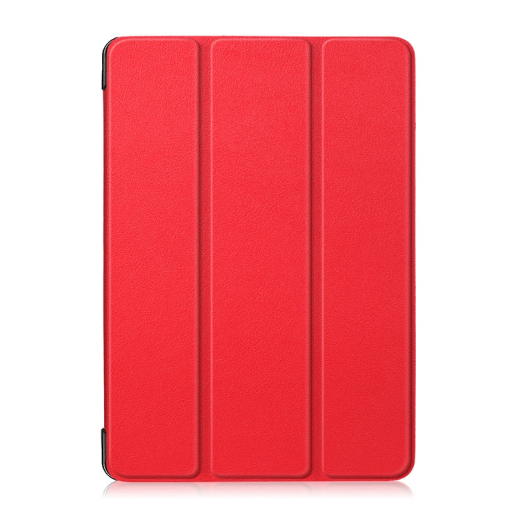 3-folding Custer Texture Deformation Flip Leather Case for Lenovo Tab M10 TB-X605F / X505F(Red)