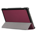 3-folding Custer Texture Deformation Flip Leather Case for Lenovo Tab M10 TB-X605F / X505F(Wine Red)