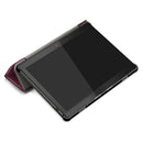 3-folding Custer Texture Deformation Flip Leather Case for Lenovo Tab M10 TB-X605F / X505F(Wine Red)
