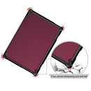 3-folding Custer Texture Deformation Flip Leather Case for Lenovo Tab M10 TB-X605F / X505F(Wine Red)