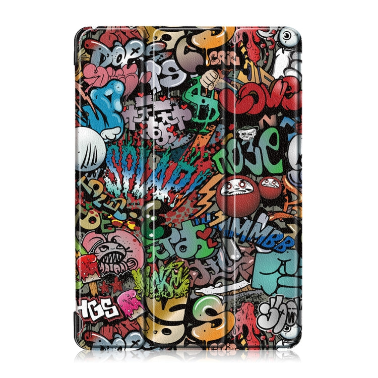 Coloured Drawing Pattern Horizontal Deformation Flip Leather Case for Lenovo Tab M10, with Three-folding Holder (Scrawl Pattern)