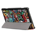 Coloured Drawing Pattern Horizontal Deformation Flip Leather Case for Lenovo Tab M10, with Three-folding Holder (Scrawl Pattern)
