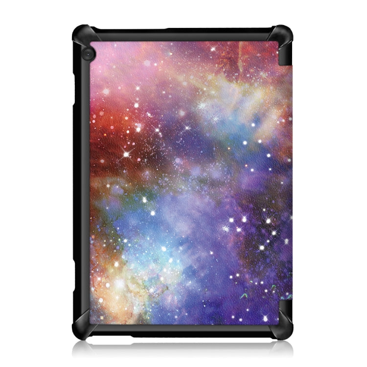 Coloured Drawing Pattern Horizontal Deformation Flip Leather Case for Lenovo Tab M10, with Three-folding Holder (Galactics Pattern)