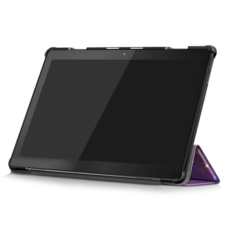 Coloured Drawing Pattern Horizontal Deformation Flip Leather Case for Lenovo Tab M10, with Three-folding Holder (Galactics Pattern)