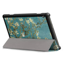 Coloured Drawing Pattern Horizontal Deformation Flip Leather Case for Lenovo Tab M10, with Three-folding Holder (Prunus Pattern)