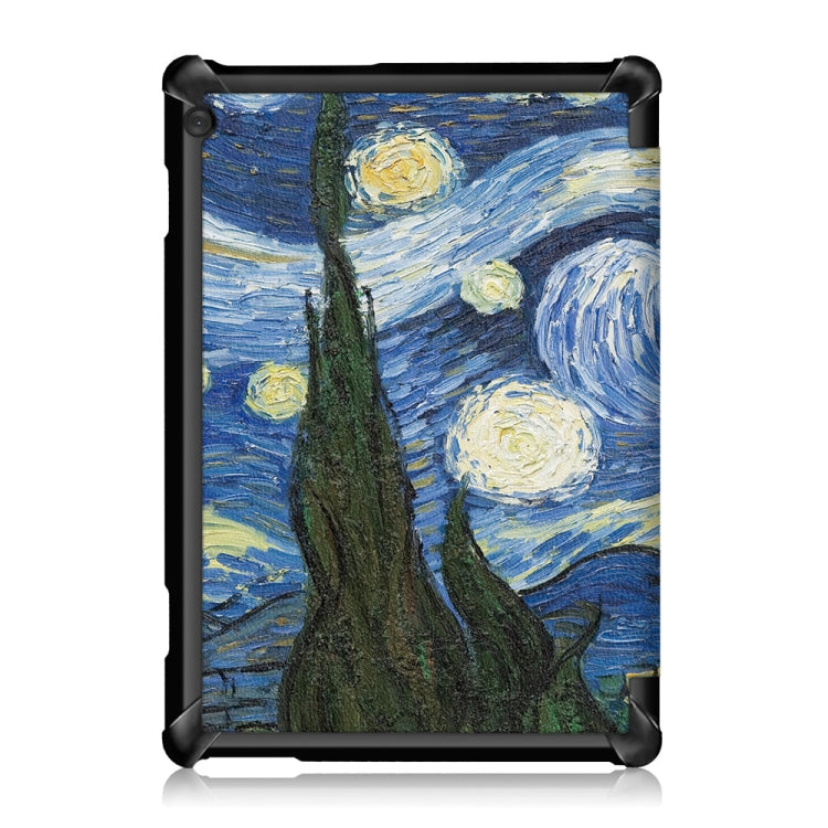 Coloured Drawing Pattern Horizontal Deformation Flip Leather Case for Lenovo Tab M10, with Three-folding Holder (Starry Sky Pattern)