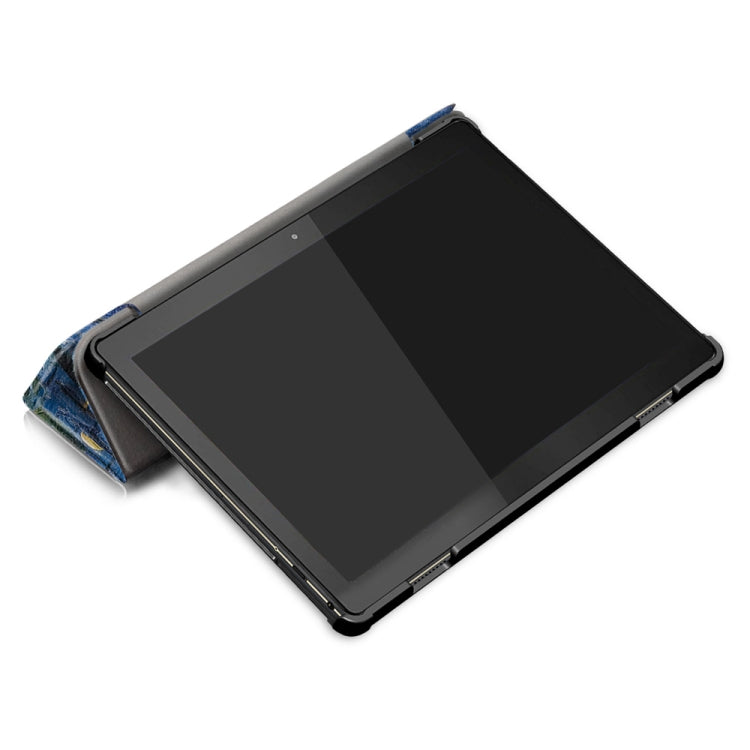 Coloured Drawing Pattern Horizontal Deformation Flip Leather Case for Lenovo Tab M10, with Three-folding Holder (Starry Sky Pattern)