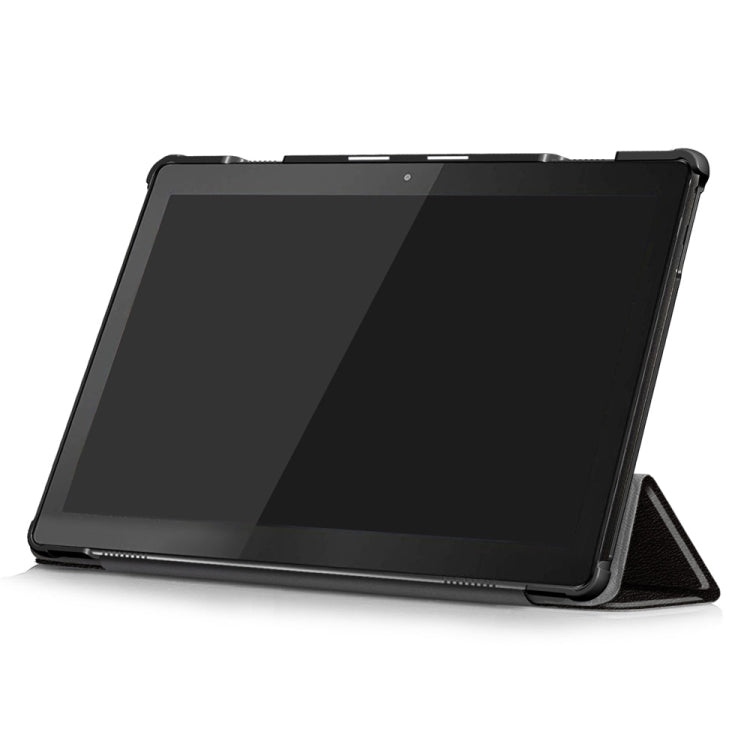 Coloured Drawing Pattern Horizontal Deformation Flip Leather Case for Lenovo Tab M10, with Three-folding Holder (Big Eyes Pattern)
