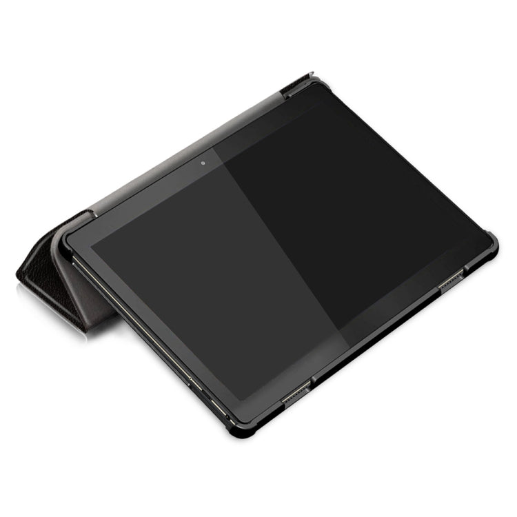 Coloured Drawing Pattern Horizontal Deformation Flip Leather Case for Lenovo Tab M10, with Three-folding Holder (Big Eyes Pattern)