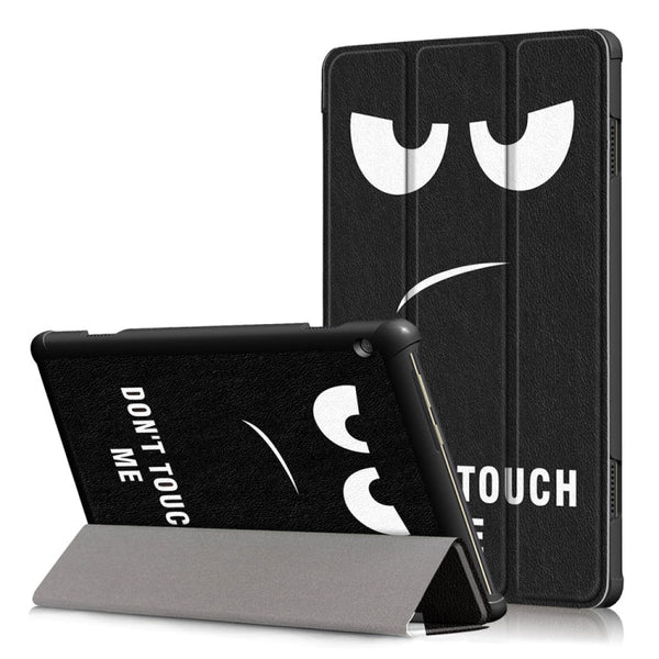 Coloured Drawing Pattern Horizontal Deformation Flip Leather Case for Lenovo Tab M10, with Three-folding Holder (Big Eyes Pattern)