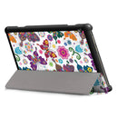 Coloured Drawing Pattern Horizontal Deformation Flip Leather Case for Lenovo Tab M10, with Three-folding Holder (Butterfly Pattern)