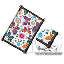 Coloured Drawing Pattern Horizontal Deformation Flip Leather Case for Lenovo Tab M10, with Three-folding Holder (Butterfly Pattern)