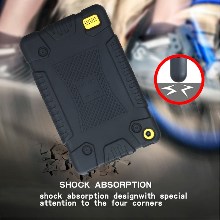 Full Coverage Silicone Shockproof Case for Amazon Kindle Fire 7 (2017)(Black)