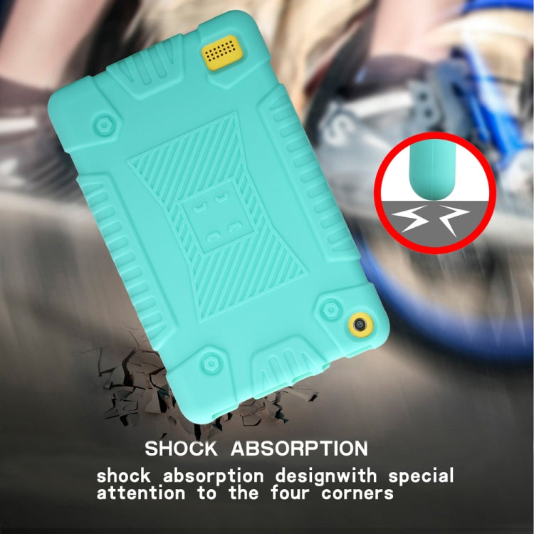 Full Coverage Silicone Shockproof Case for Amazon Kindle Fire 7 (2017)(Green)